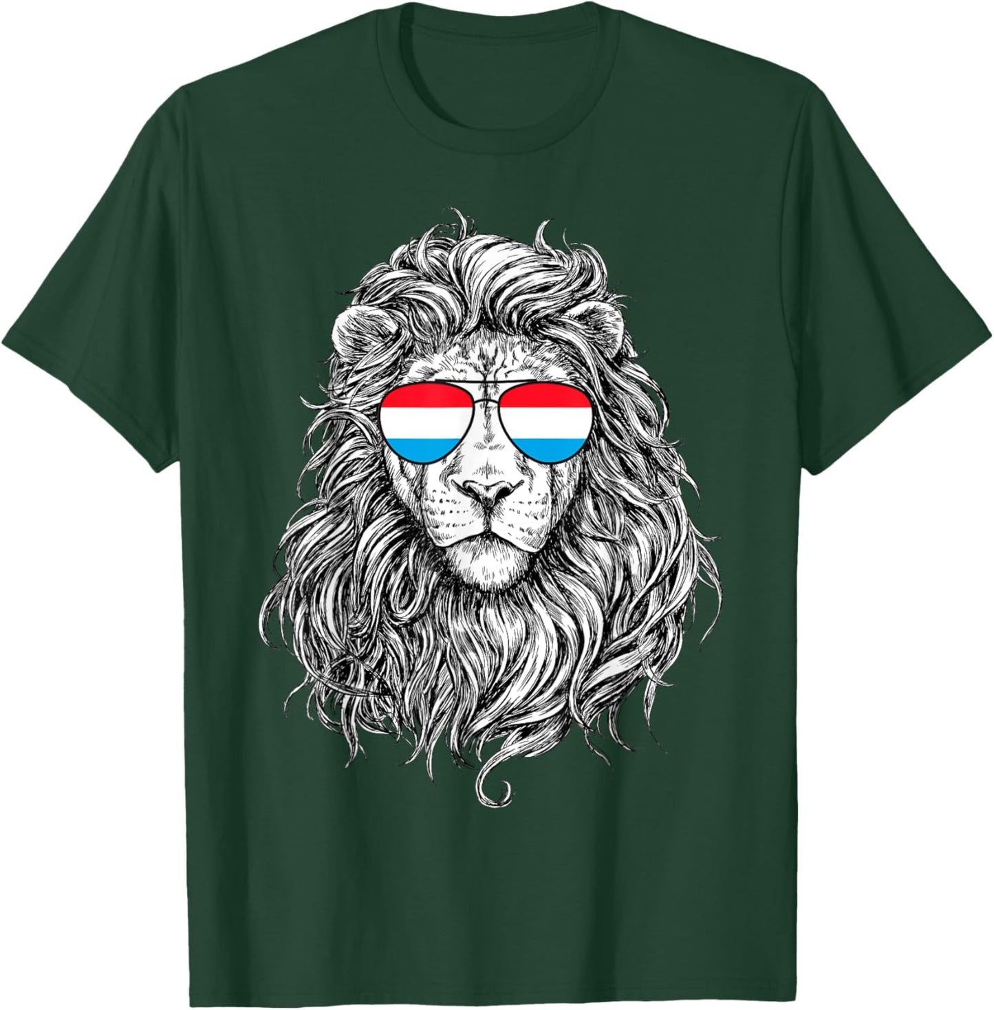 Luxembourg Flag Lion Sunglasses Gifts Love Luxembourg T-Shirt - T-Shirt | Forest