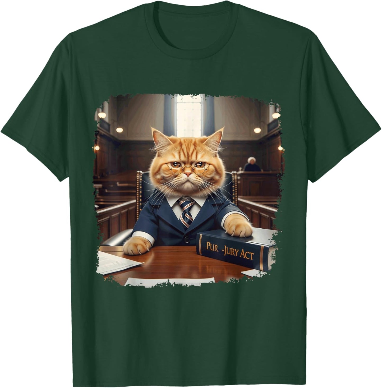 Funny Law Student School Justice Meme in Court Cat Lawyer T-Shirt - T-Shirt | Forest