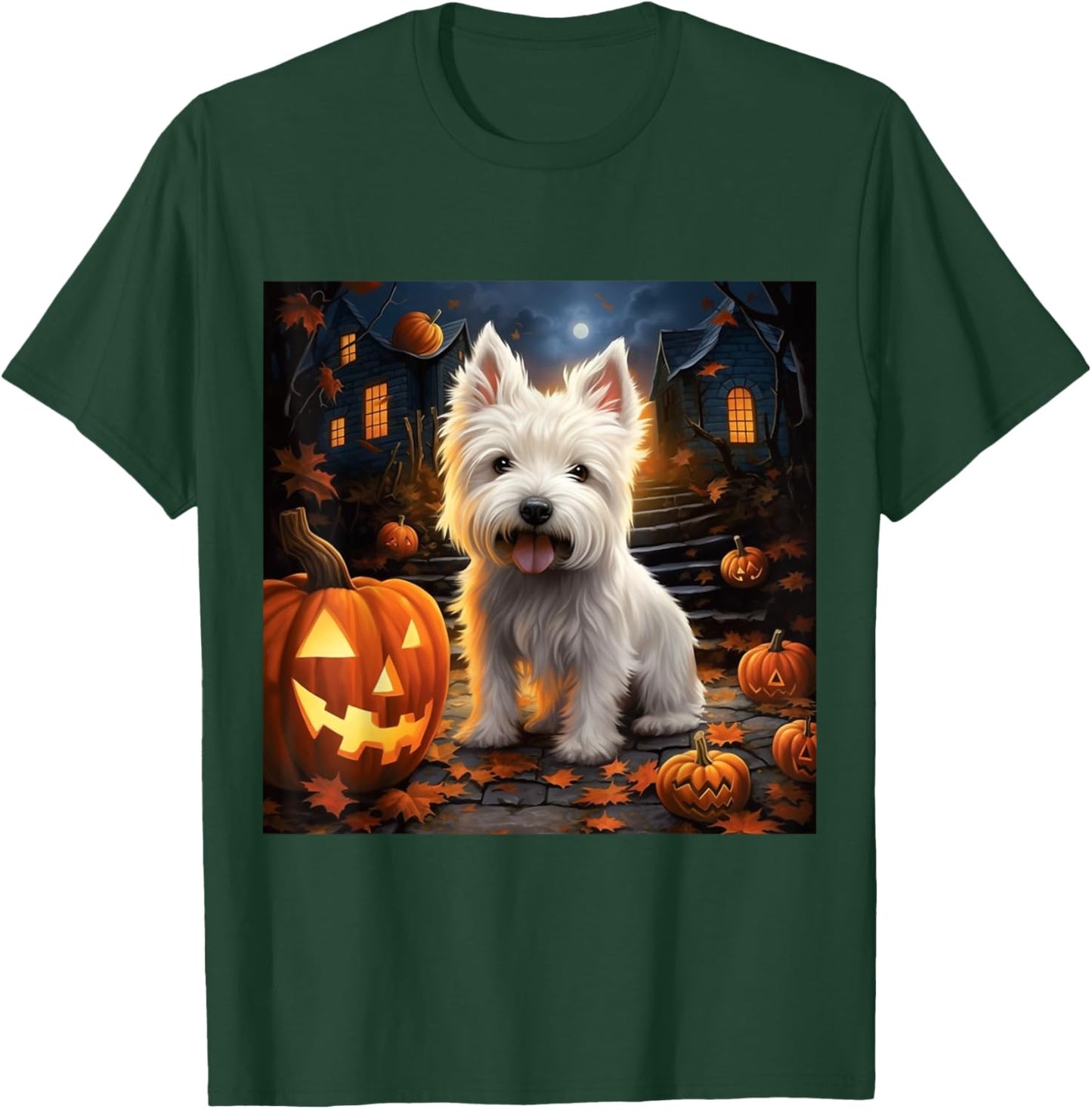 Halloween Westie - Westie Halloween T-Shirt - T-Shirt | Forest