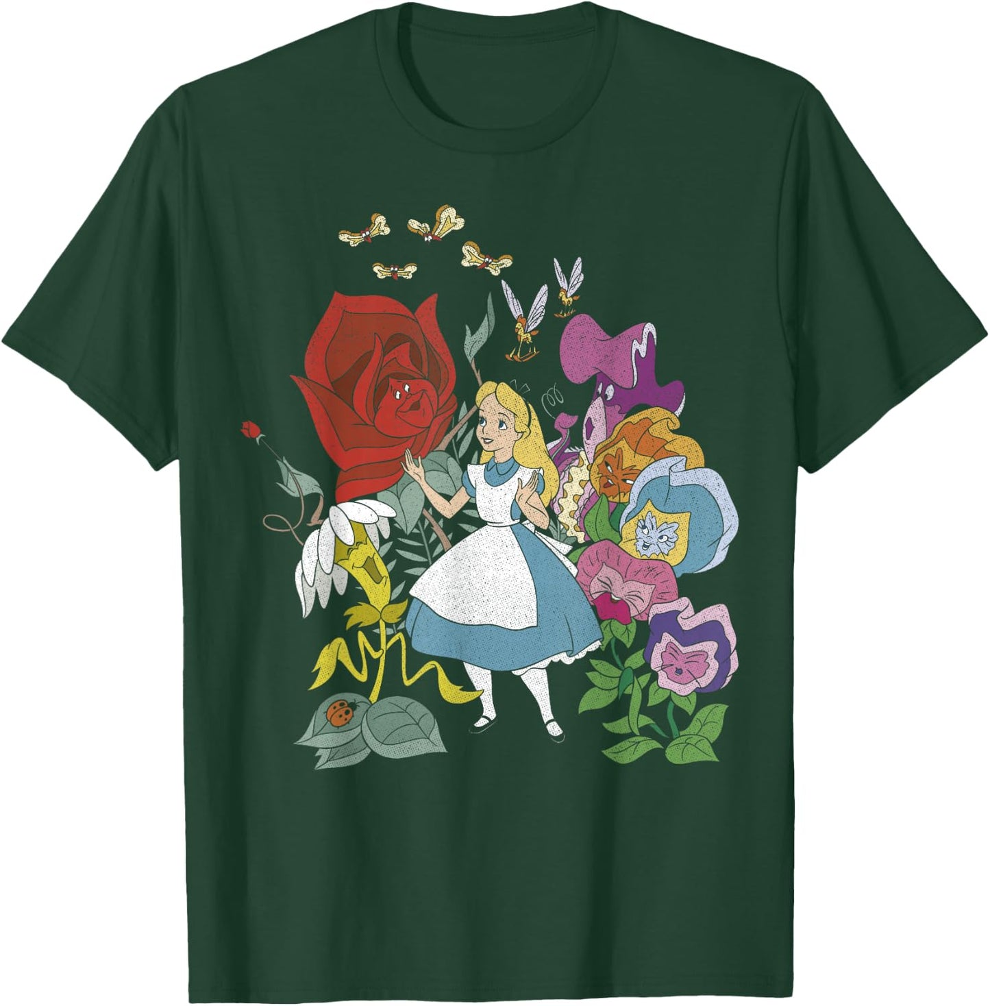 Disney Alice in Wonderland Alice in The Flowers Small T-Shirt - T-Shirt | Forest