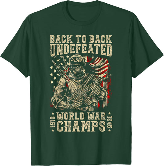4th Of July Back To Back Undefeated World War Champs Kids Men T-Shirt - T-Shirt | Forest