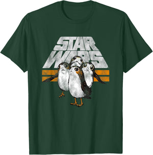 Star Wars The Last Jedi Porgs Distressed Logo T-Shirt - T-Shirt | Forest