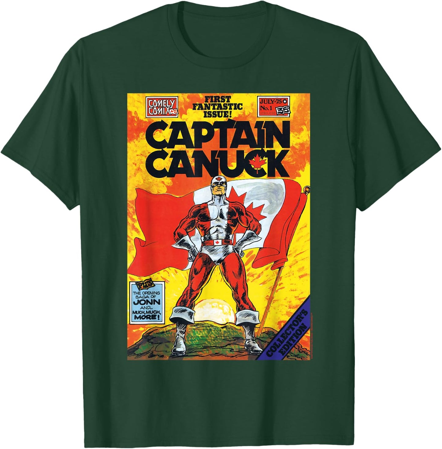 Classic Captain Canuck Issue #1 Cover T-Shirt - T-Shirt | Forest