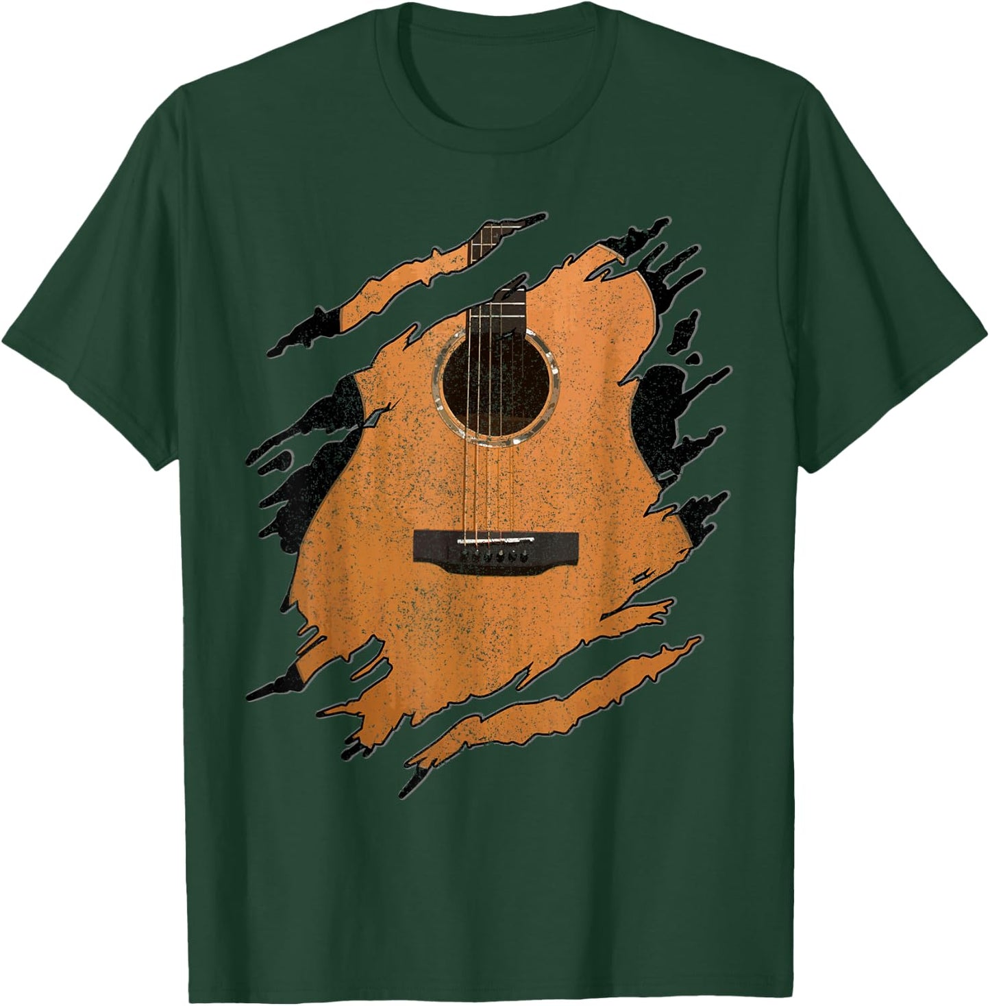 Guitar - Acoustic Music Guitarist Musician Gift T-Shirt - T-Shirt | Forest