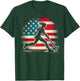 Field Hockey Girl USA United States Of America Flag T-Shirt - T-Shirt | Forest