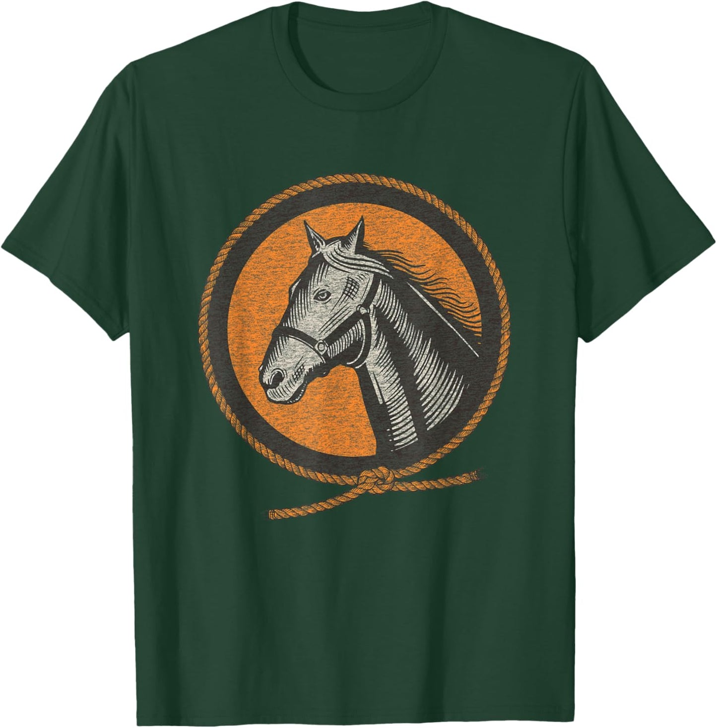 Horse Lover Equestrian Vintage Graphic T-Shirt - T-Shirt | Forest