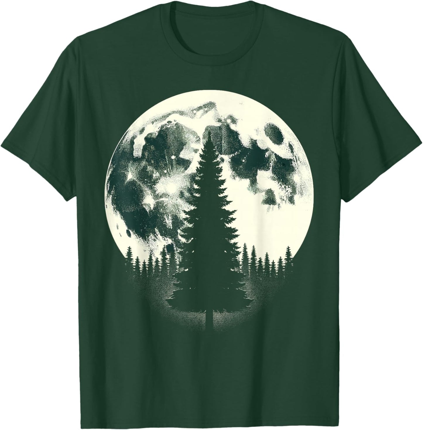 Moon Nature Forest Trees Outdoor T-Shirt - T-Shirt | Forest
