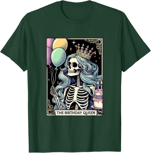 Birthday Queen Tarot Card Cute Gothic Skeleton Women Girls