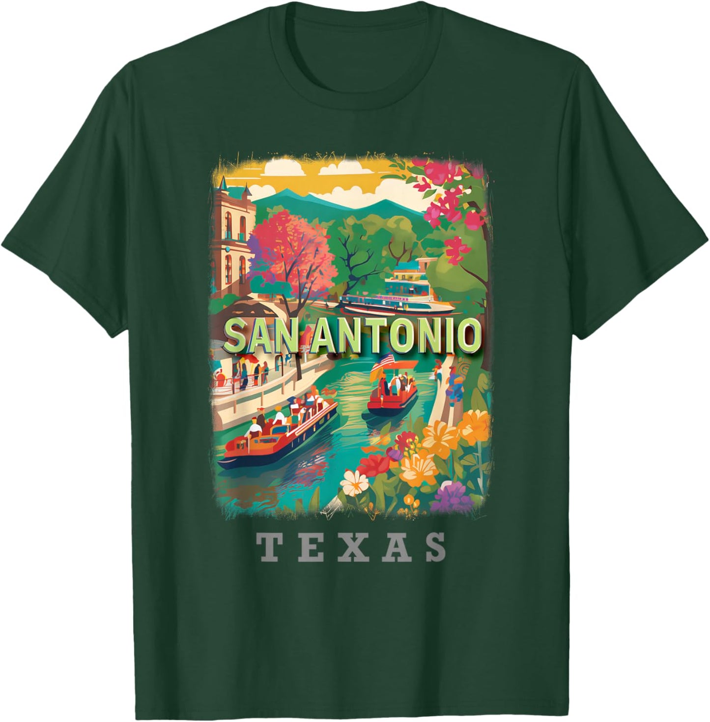 San Antonio Texas TX Riverwalk Delight SD789 T-Shirt - T-Shirt | Forest