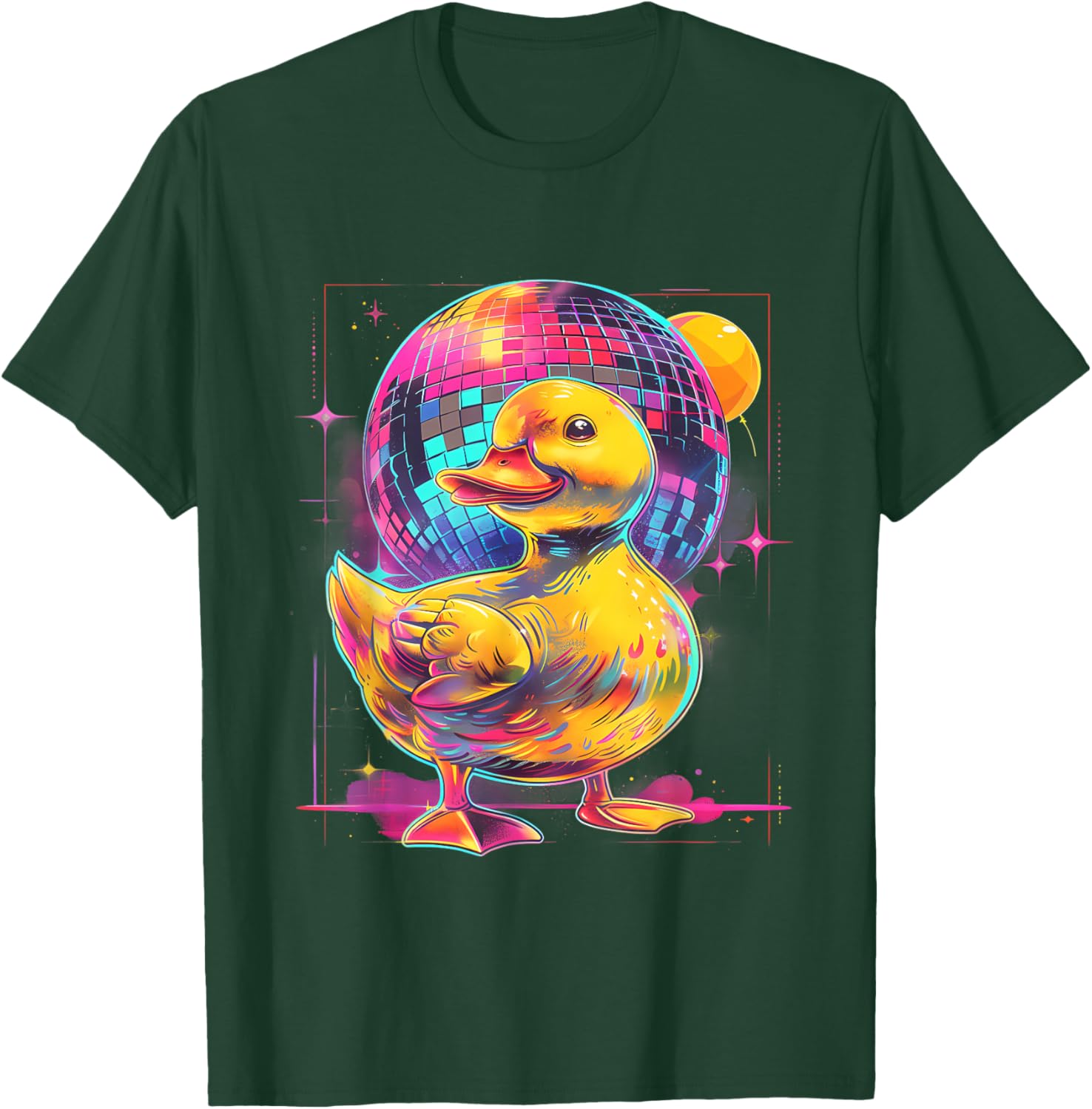 Rubber Duck Disco Music Dancing Rubber Duckie Disco Ball T-Shirt - T-Shirt | Forest