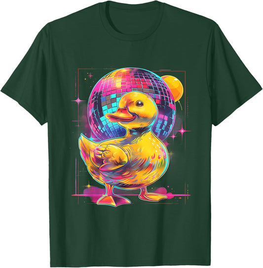 Rubber Duck Disco Music Dancing Rubber Duckie Disco Ball T-Shirt - T-Shirt | Forest