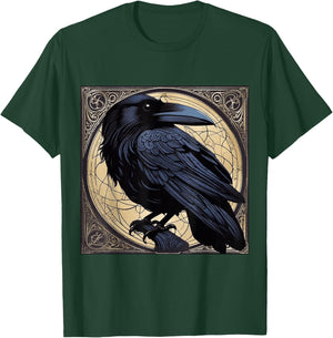 Surreal Lovecraftian Raven Noir Macabre Steampunk Design T-Shirt - T-Shirt | Forest