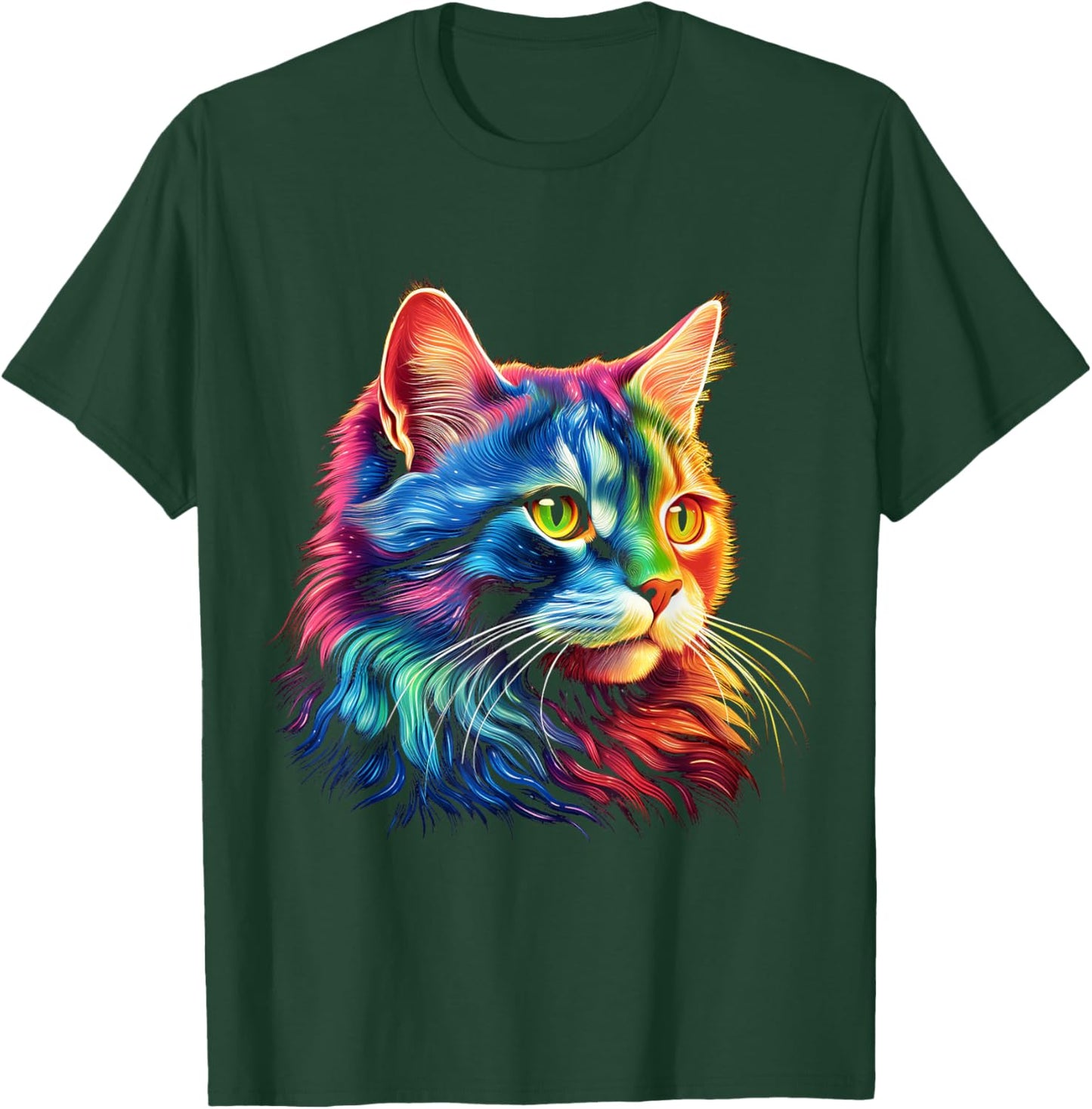 Cat Graphic Pet Illustration Cat Men Women Kids T-Shirt - T-Shirt | Forest