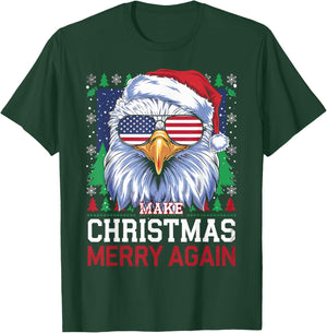 Funny Eagle Make Christmas Great Again Ugly T-Shirt - T-Shirt | Forest