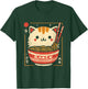 Ramen Cat Kawaii Neko Japanese Noodles Aesthetic Otaku Lover T-Shirt - T-Shirt | Forest