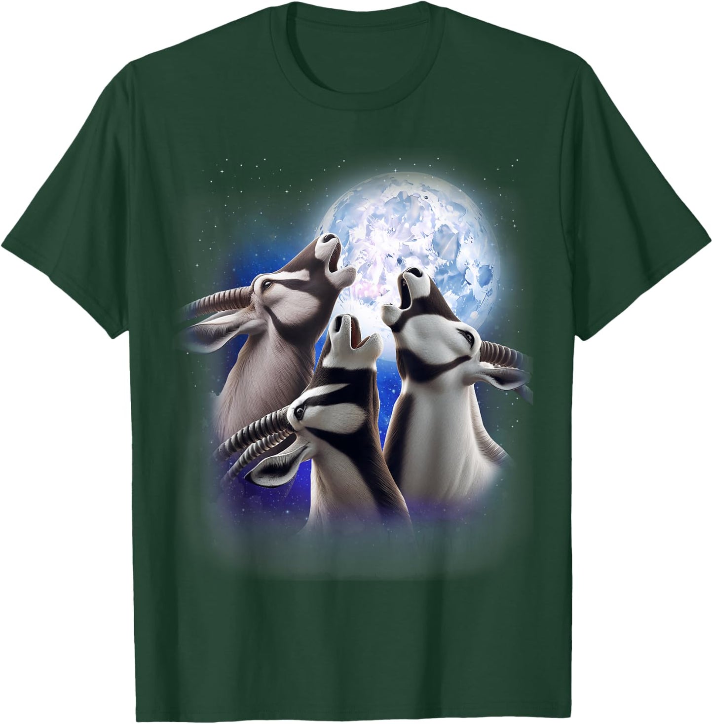 3 Oryx Howling At The Moon Funny Oryx Antelope Animal Lover T-Shirt - T-Shirt | Forest