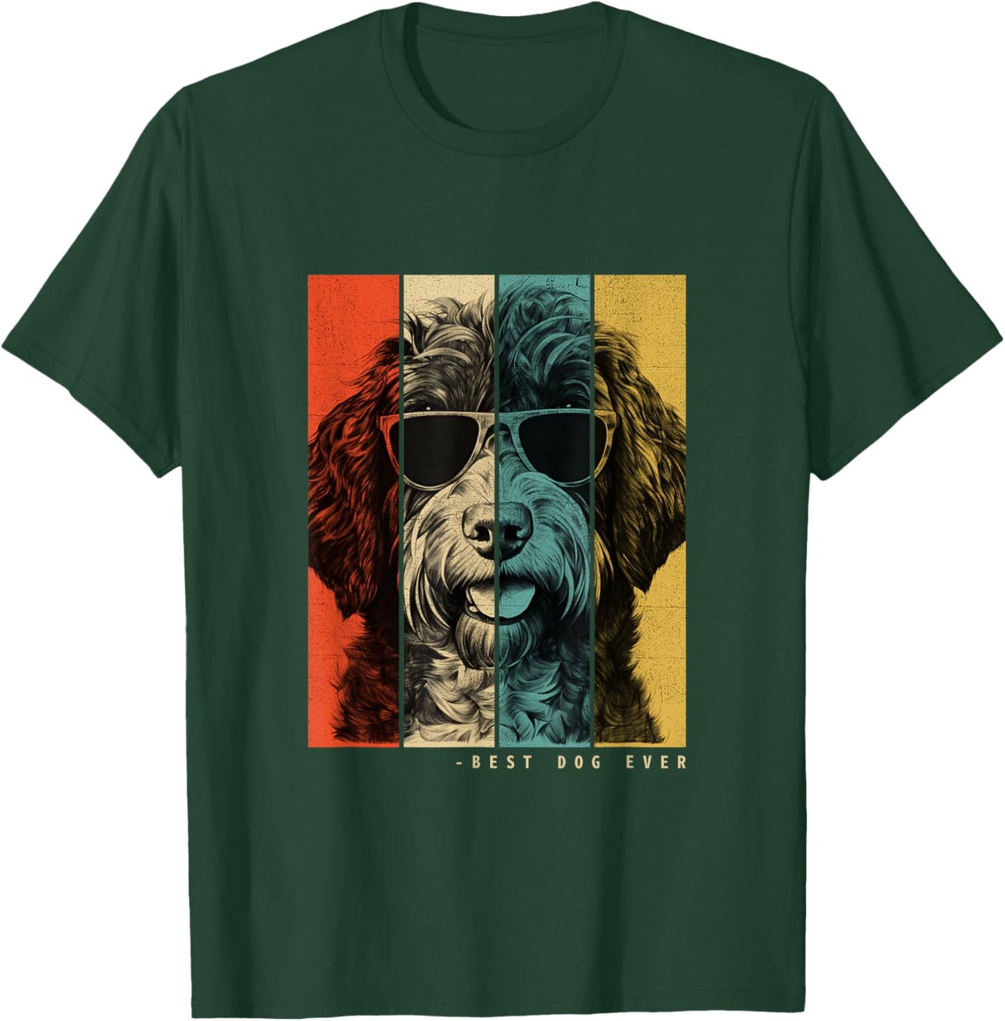 Vintage Bordoodle Dog Mom Dad Kids Men Women T-Shirt - T-Shirt | Forest