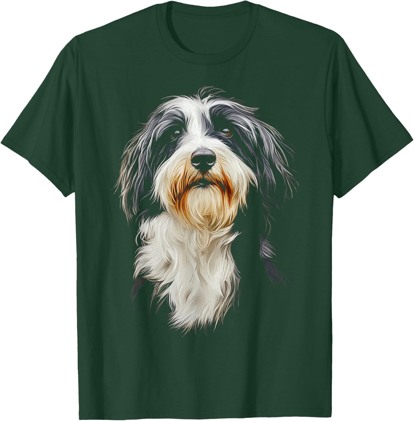 Bearded Collie Dog Motif Pet Illustration Bearded Collie T-Shirt - T-Shirt | Forest