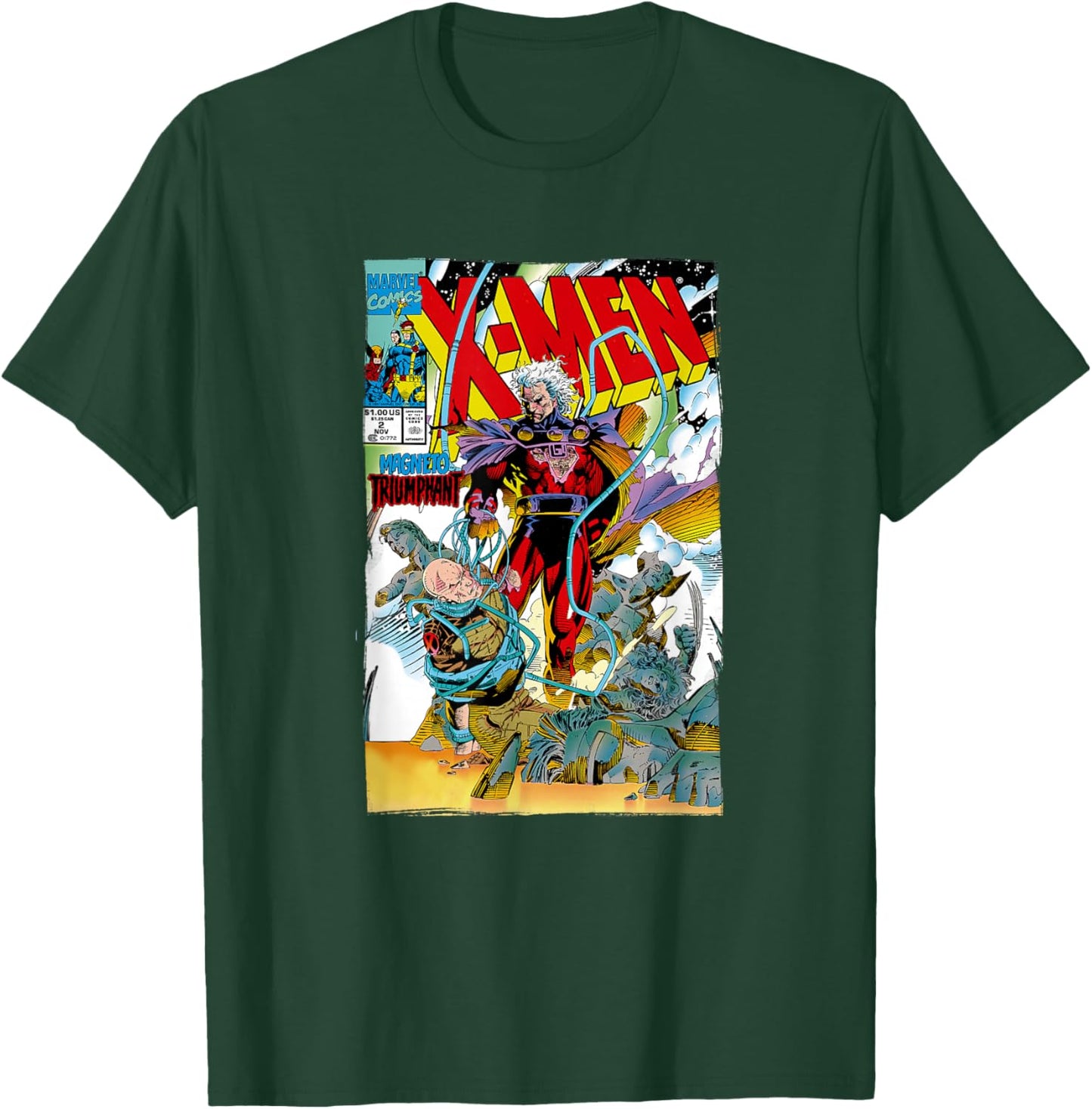 Marvel X-Men Magneto Triumphant Retro Comic Cover T-Shirt - T-Shirt | Forest