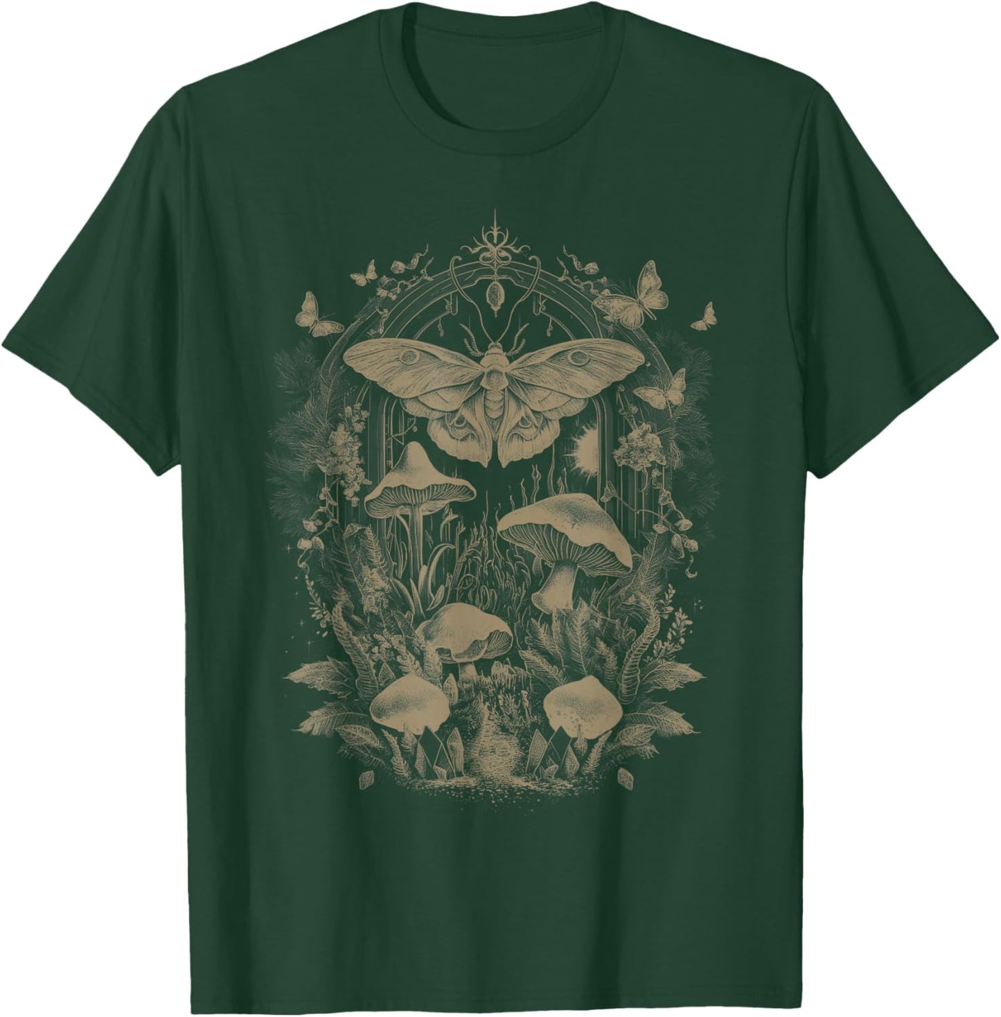 Butterfly Grunge Fairycore Therian Clothing Cute Moth Aesthetic Floral & Girls, -Adults & Kids, Brown, Small, Short Sleeve, Classic Fit T-Shirt - T-Shirt | Forest
