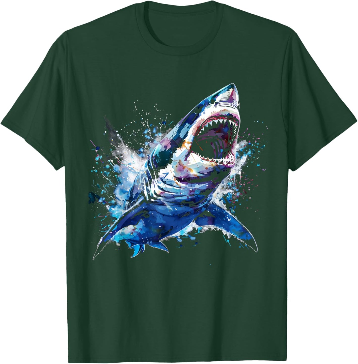 Great White Shark Scuba Diving Fishing Shark Lover T-Shirt - T-Shirt | Forest
