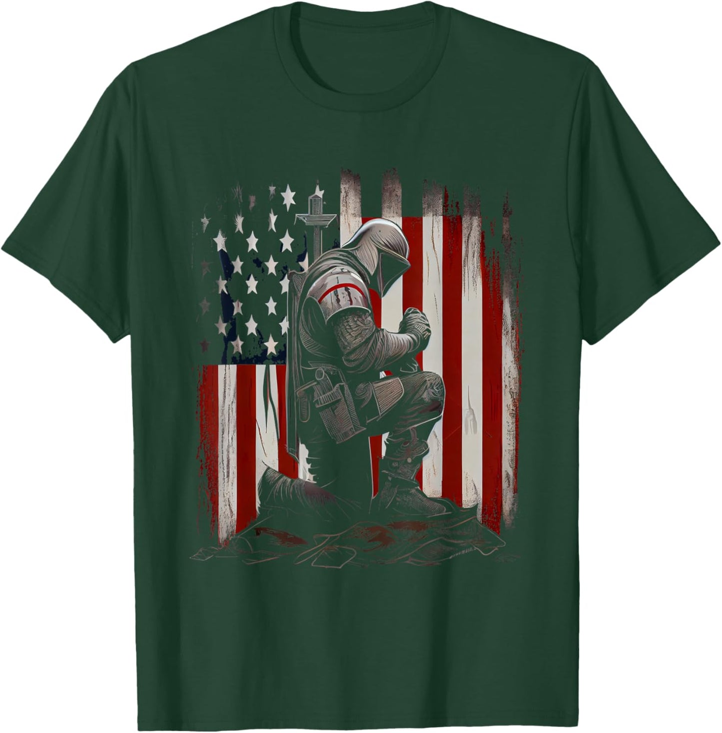 Knight Templar Christian Warrior Of God Crusader Gift T-Shirt - T-Shirt | Forest