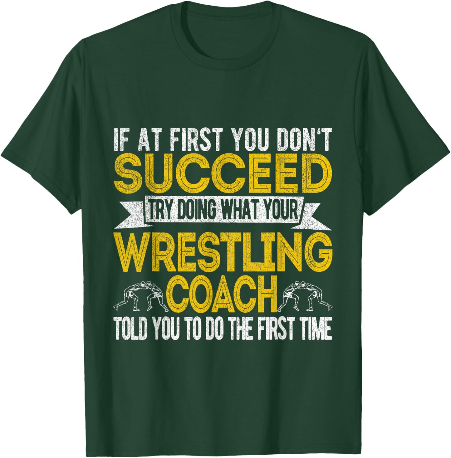 Funny Wrestling Coach Scholastic Folkstyle Wrestling Retro T-Shirt - T-Shirt | Forest
