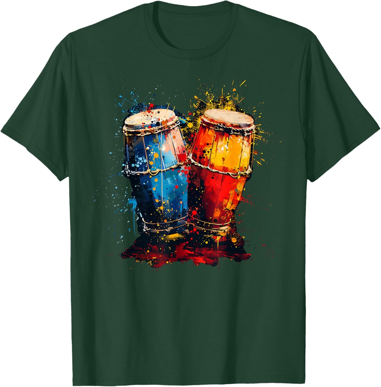 Artistic Colorful Pop Art painted Congas T-Shirt - T-Shirt | Forest