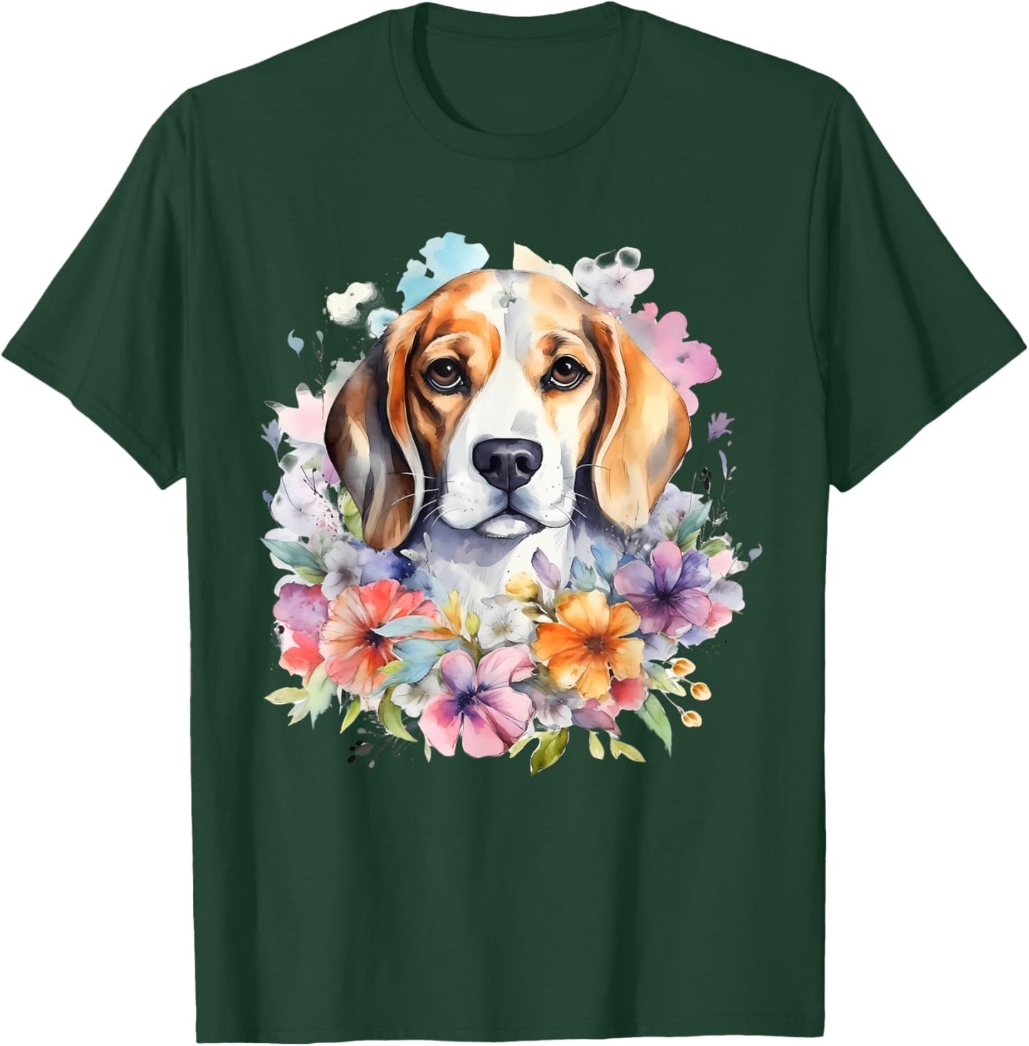 Watercolor Beagle T-Shirt - T-Shirt | Forest