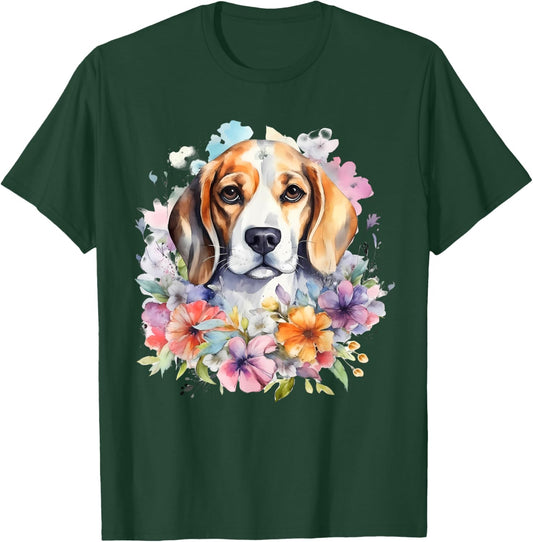 Watercolor Beagle T-Shirt - T-Shirt | Forest