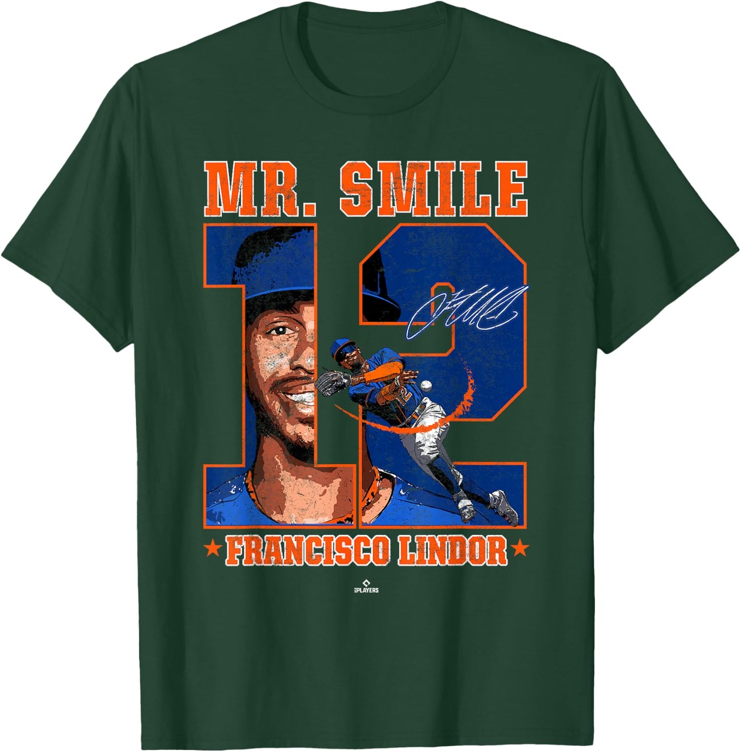 Mr. Smile Francisco Lindor Paquito New York MLBPA T-Shirt - T-Shirt | Forest