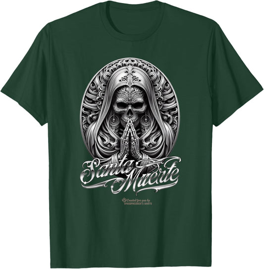 Santa Muerte in Prayer Oval Amulet Santa Muerte T-Shirt - T-Shirt | Forest