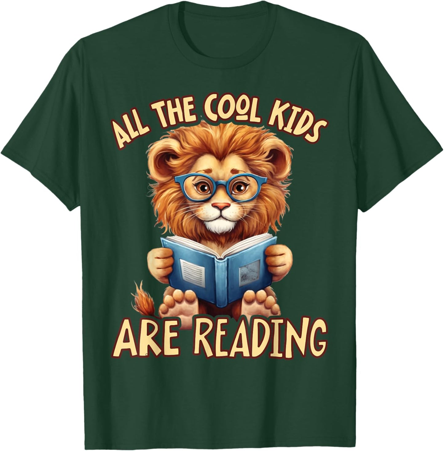 All The Cool Kids Are Reading Lion Teacher T-Shirt - T-Shirt | Forest
