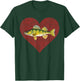 Yellow Perch Valentines Day Fish Love Fingerprint T-Shirt - T-Shirt | Forest