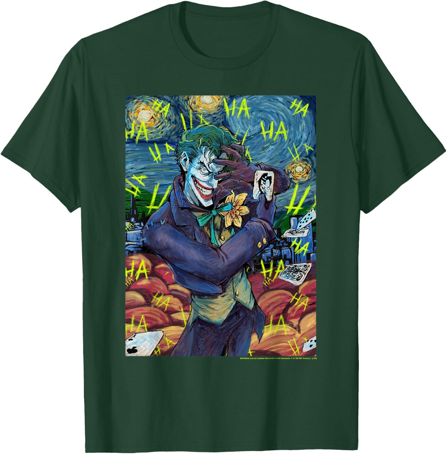 DC Comics The Joker Starry Night Style Portrait T-Shirt - T-Shirt | Forest