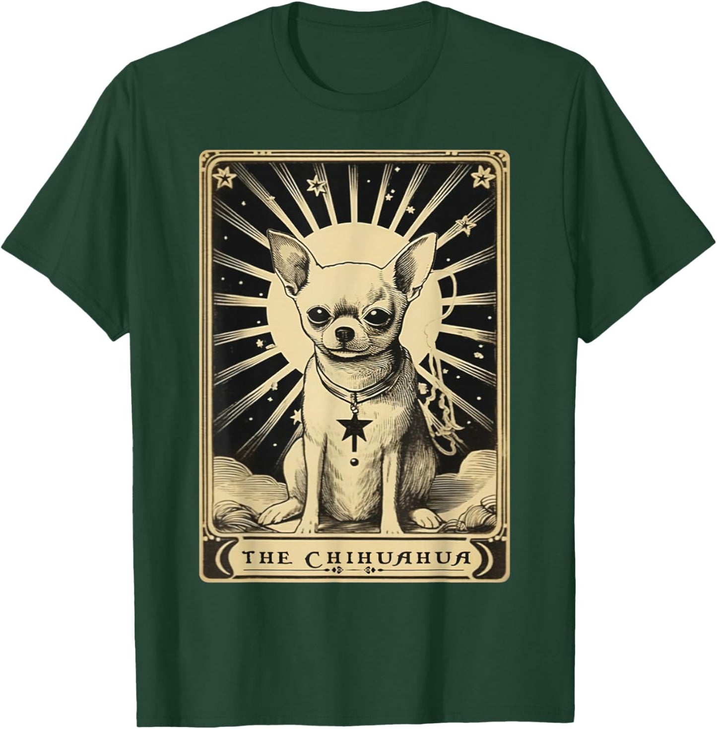 Chihuahua Vintage Tarot Card | Chihuahua Mom T-Shirt - T-Shirt | Forest