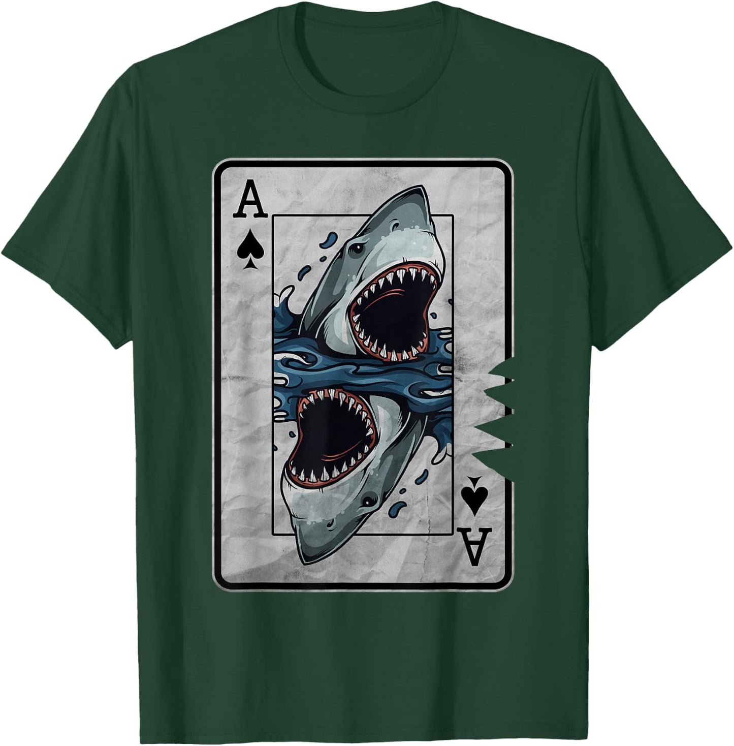 Poker Card Great White Shark T-Shirt - T-Shirt | Forest