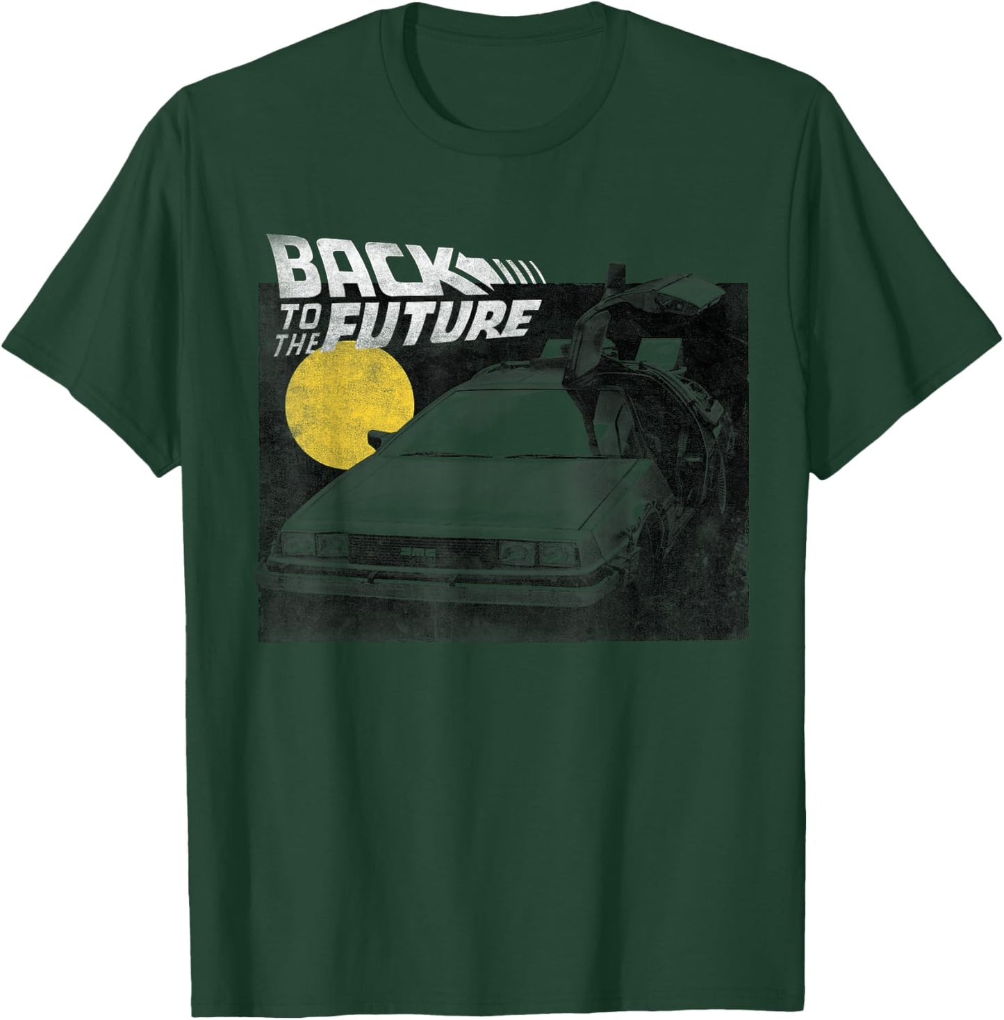 Back To The Future Delorean Fade Portrait T-Shirt - T-Shirt | Forest