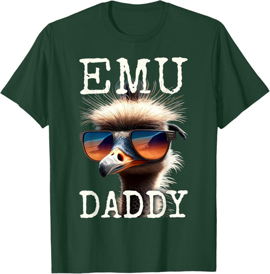 Emu Daddy Ostrich Bird Ratite I Love Emus Fathers Day T-Shirt - T-Shirt | Forest