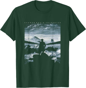 Hiker Wanderer Above Sea of Fog Caspar David Friedrich T-Shirt - T-Shirt | Forest