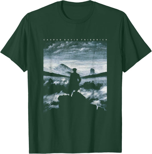 Hiker Wanderer Above Sea of Fog Caspar David Friedrich T-Shirt - T-Shirt | Forest