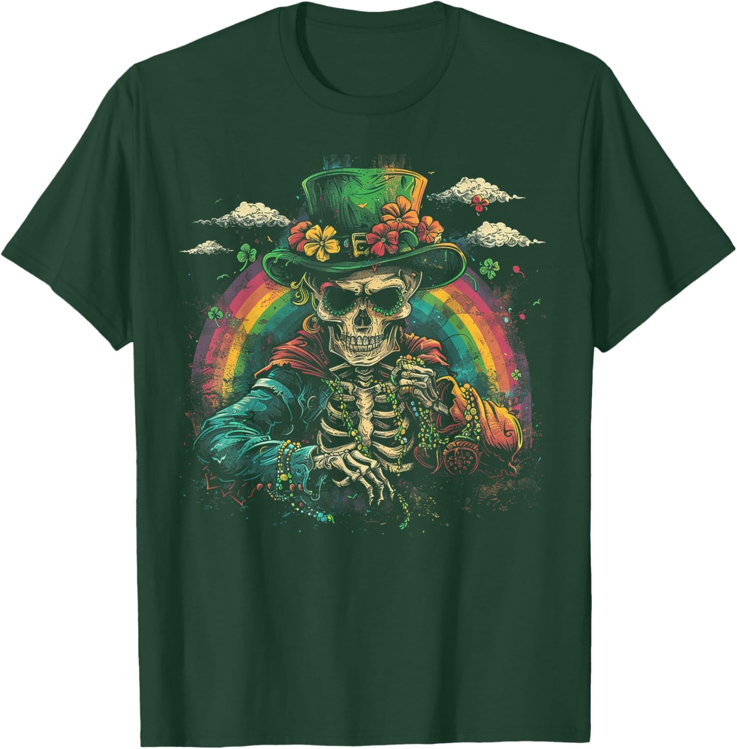 Skull Skeleton - Leprechaun St. Patrick's Day Saint Paddy's T-Shirt - T-Shirt | Forest