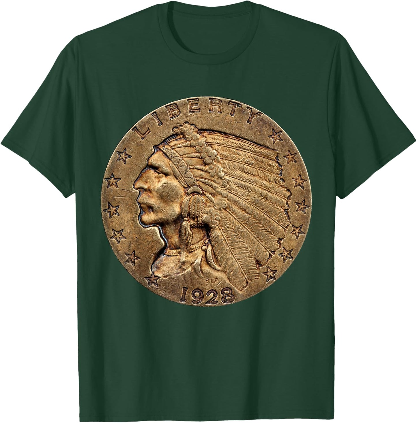 U.S. Coin Collecting Shirt - Indian Head Gold Coin T-Shirt - T-Shirt | Forest