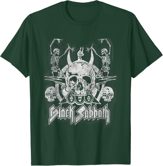 Black Sabbath Official Vintage Dancing Skeletons T-Shirt - T-Shirt | Forest
