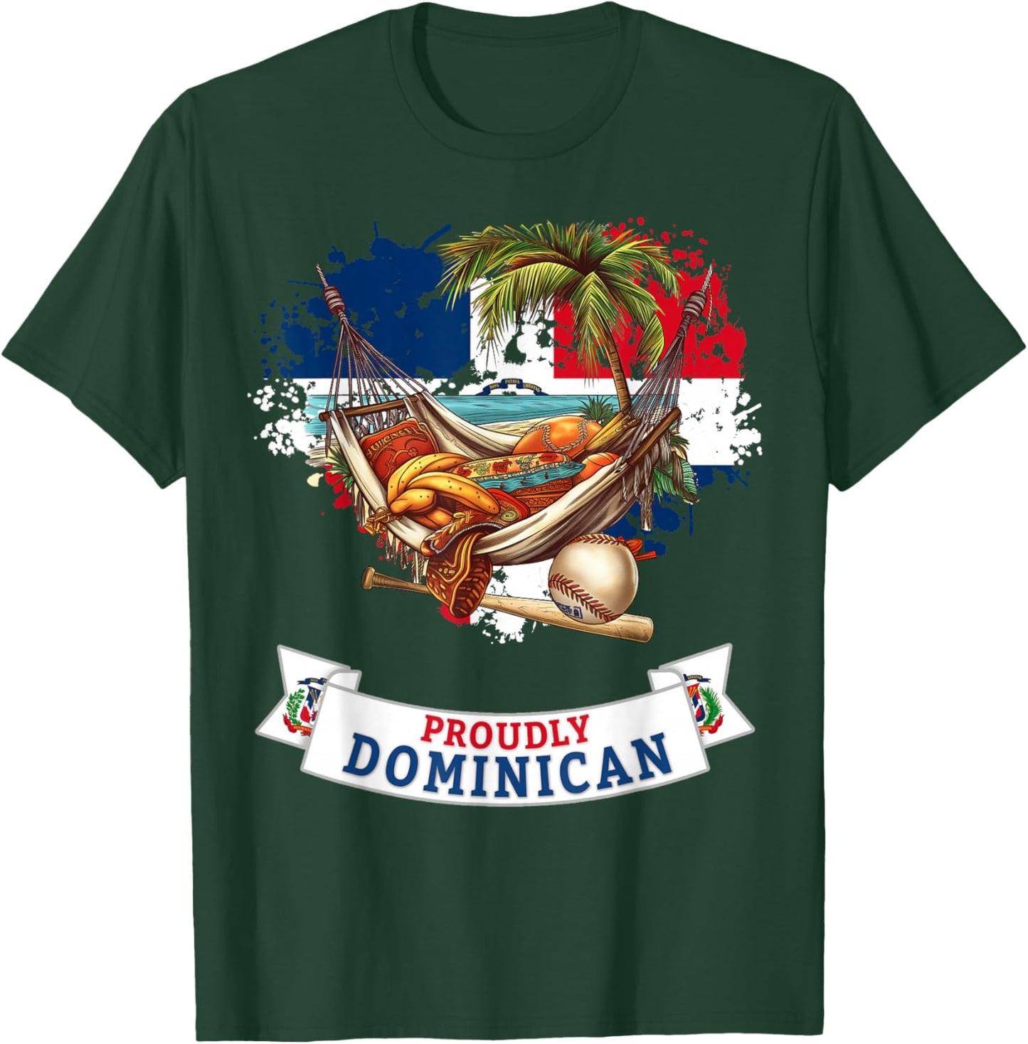 Coat of Arms Republica Dominicana For Kids & Dominican Flag T-Shirt - T-Shirt | Forest