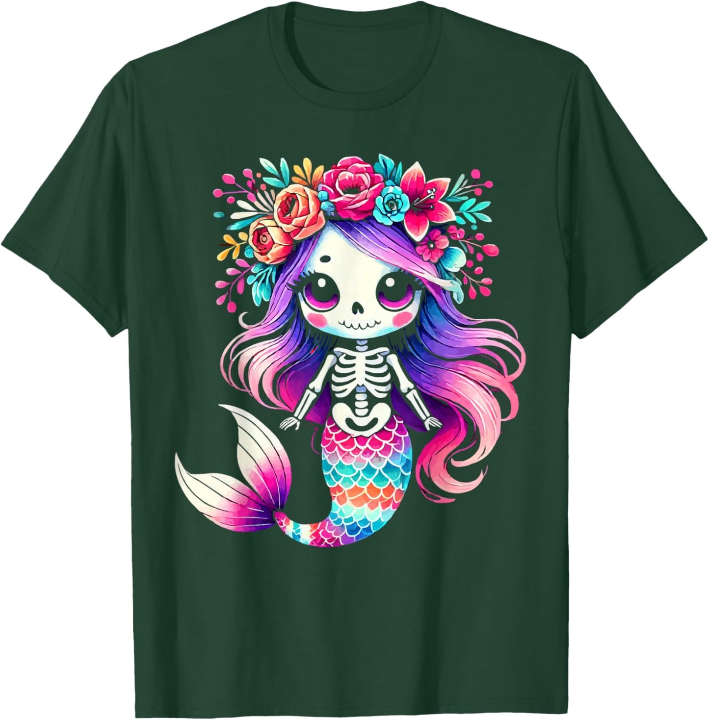 Zombie Mermaid Halloween Costume Spooky Trick Or Treat T-Shirt - T-Shirt | Forest