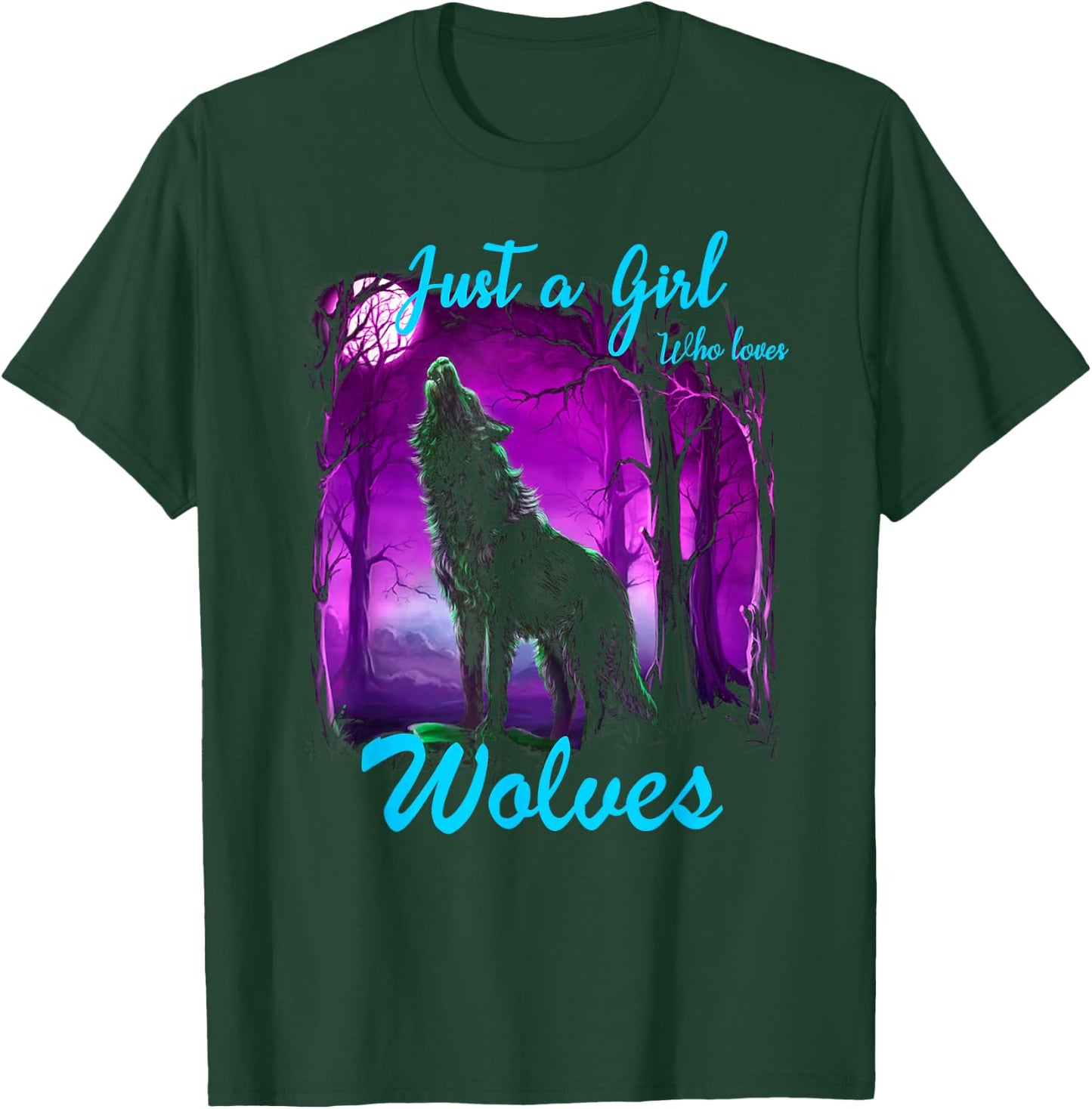 Just a Girl Who Loves wolves - Wolf for Girls Women T-Shirt - T-Shirt | Forest