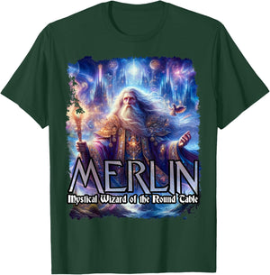 Merlin Wizard of the Round Table Magician T-Shirt - T-Shirt | Forest