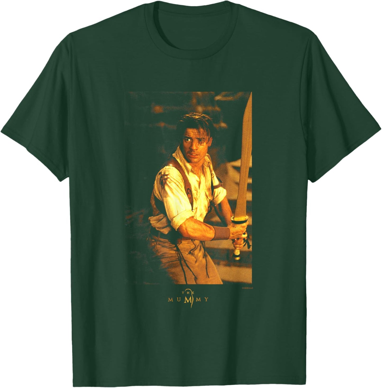 The Mummy Rick O'Connell Wielding Sword Poster T-Shirt - T-Shirt | Forest
