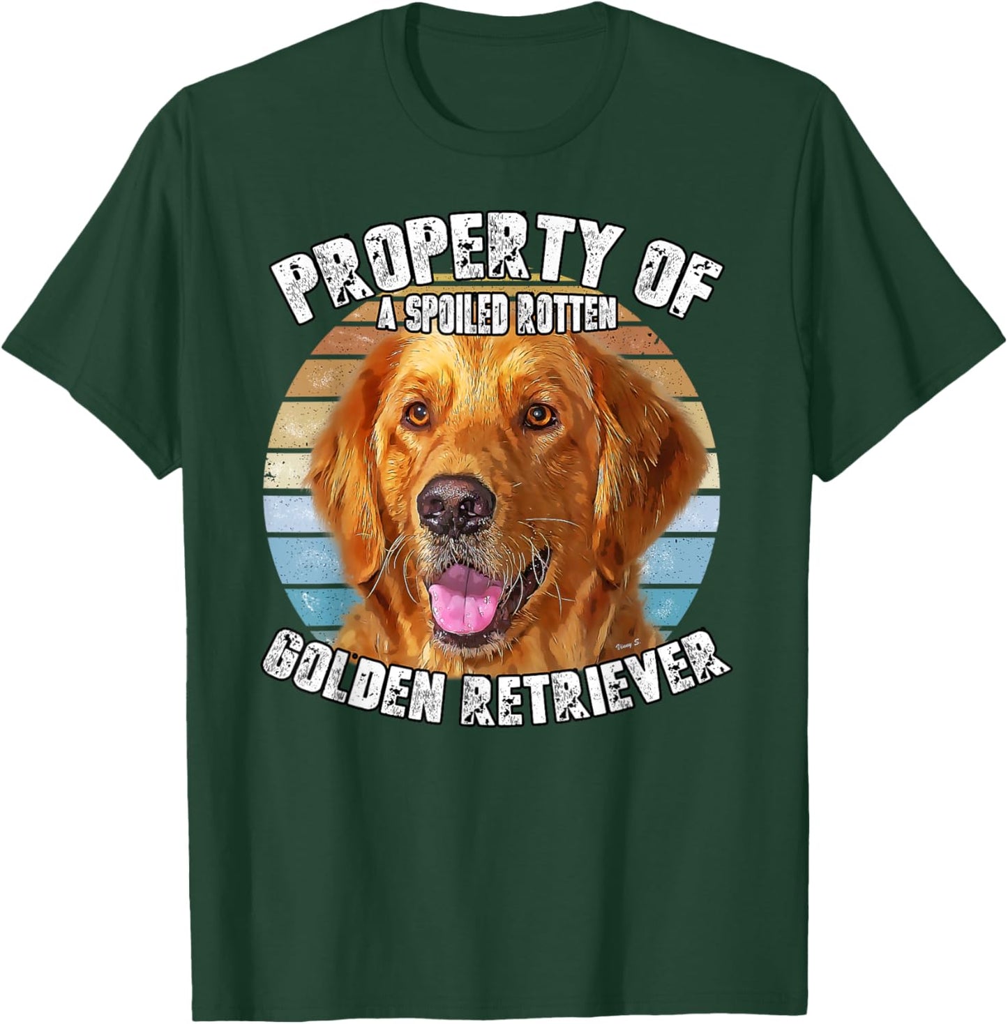 Golden Retriever Owner Lover Funny Retro Property Of T-Shirt - T-Shirt | Forest